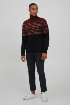 Blend Coltruien Trui TJESSE Heren Donkerrood / Zwart -Kledinglijn Winkel 02702a17ba6069f069c0c6c5a516dcec