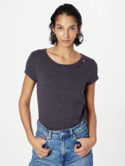 Ragwear T-shirts Shirt MINTT Dames Zwart Gemêleerd -Kledinglijn Winkel 064f3c25e36fabb7ea930895af026cd4