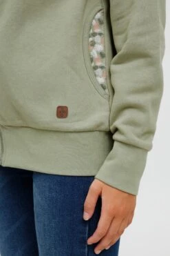 OXMO Sweatvesten Sweatvest ULLA Dames Groen -Kledinglijn Winkel 10b4cbf4442baa1df5f26b764a48982b