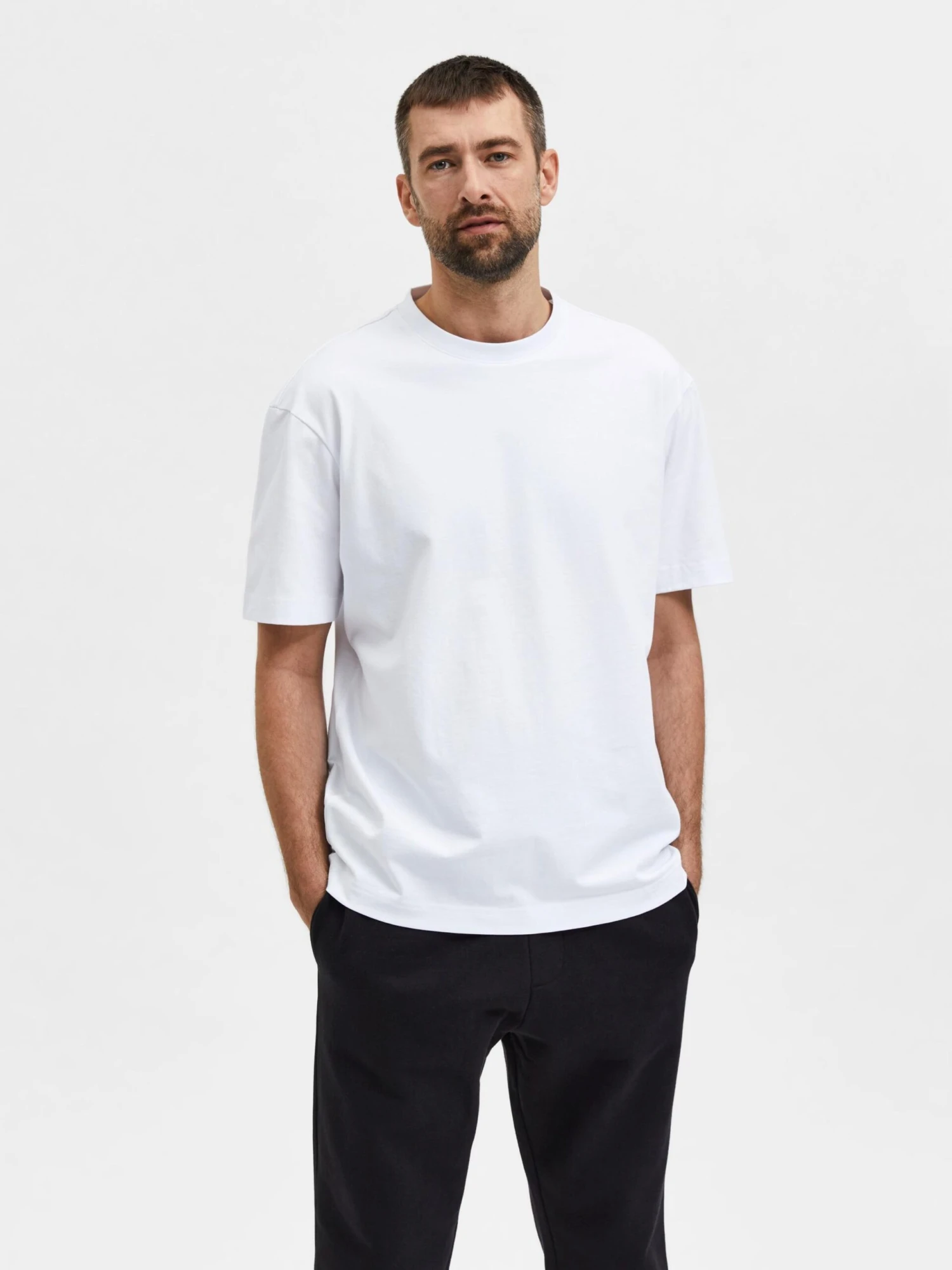 Selected Homme T-shirts Shirt TRUMAN Heren Wit 2 Selected Homme T-shirts Shirt TRUMAN Heren Wit - Afbeelding 2
