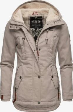 Marikoo Winterjassen Winterjas Bikoo Dames Lichtbeige