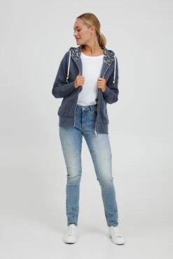 OXMO Sweatvesten Sweatvest ULLA Dames Donkerblauw -Kledinglijn Winkel 4762bee6a744ceeb908350a6ed7c6b8a