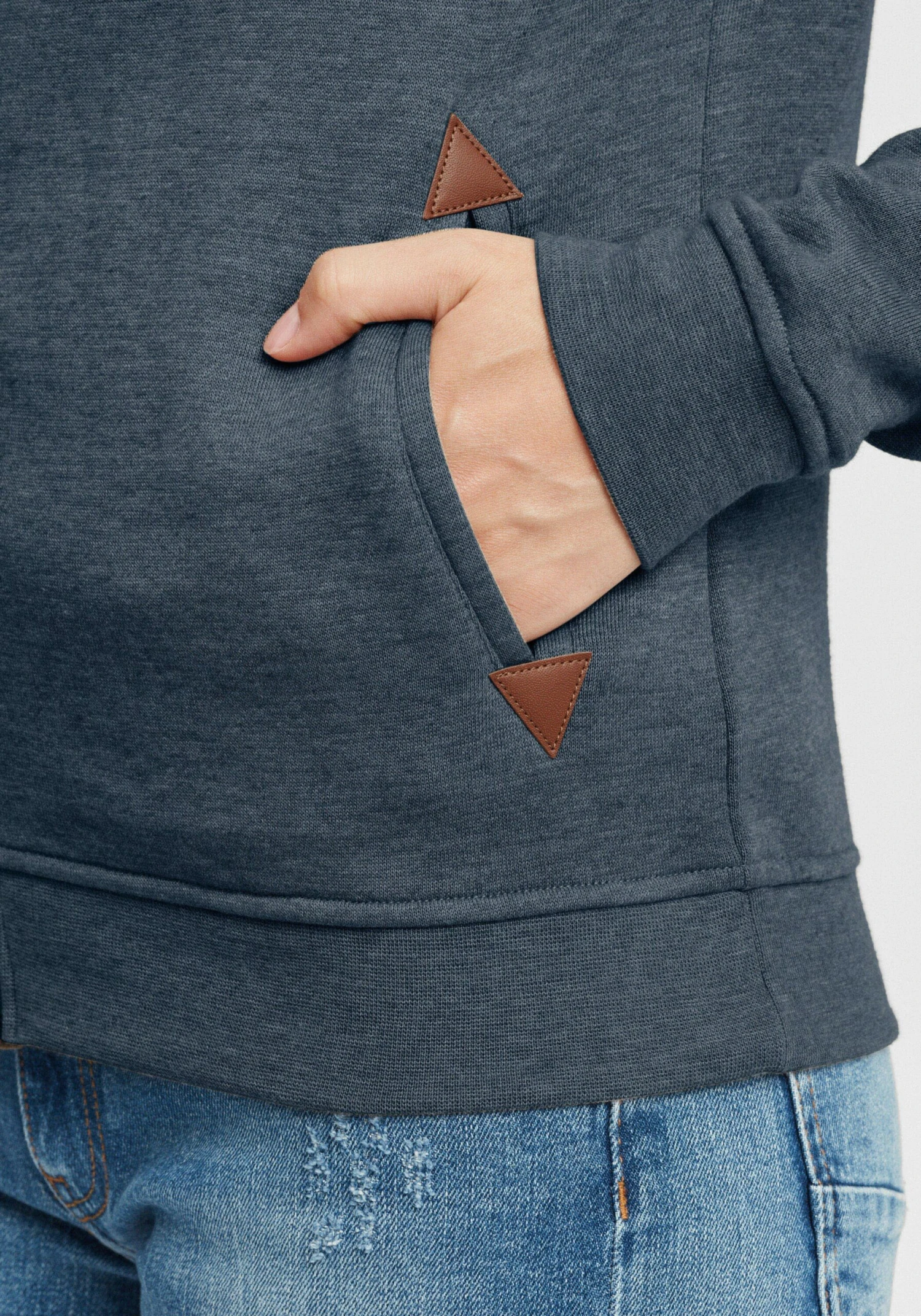 OXMO Sweatvesten Sweatvest Vicky Dames Blauw / Donkerblauw 6 OXMO Sweatvesten Sweatvest Vicky Dames Blauw / Donkerblauw - Afbeelding 6