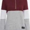 OXMO Hoodies Sweatshirt Omara Dames Grijs Gemêleerd / Wijnrood