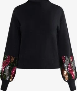 Faina Fijngebreide Truien Trui Caneva Dames Zwart