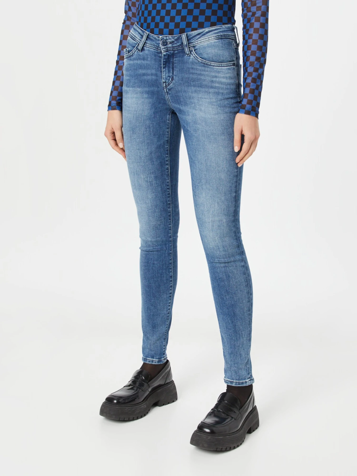 Mustang Jeans Skinny Jeans Jasmin Dames Blauw 3 Mustang Jeans Skinny Jeans Jasmin Dames Blauw - Afbeelding 3