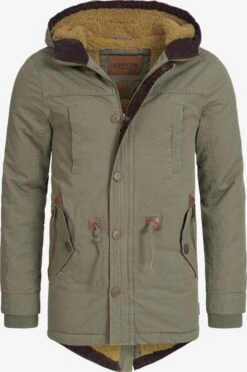 Indicode Jeans Parkas Winterparka Barge Heren Kaki