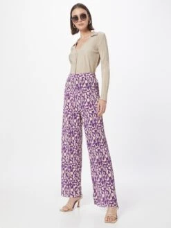 Monki Pantalons Wide Leg Broek Dames Lila -Kledinglijn Winkel 5d970867322ef5b273223326943041de