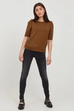 B.young T-shirts Shirt BYPUSTI Dames Bruin -Kledinglijn Winkel 5e703736201ca73d5b1cd12b9170cabb