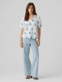 Vero Moda Blouses Met Korte Mouw Blouse Ursula Dames Wit -Kledinglijn Winkel 6e21a6604bf207413c84ea94d27c4fdb