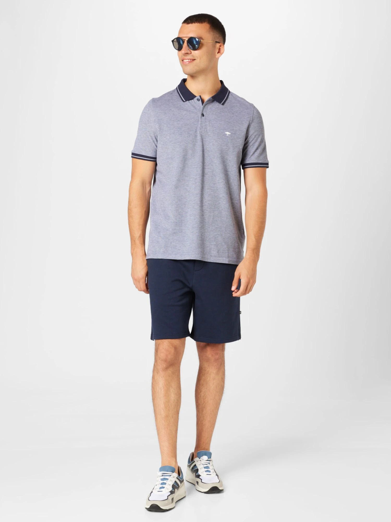 FYNCH-HATTON Polos Shirt Heren Marine / Blauw Gemêleerd 4 FYNCH-HATTON Polos Shirt Heren Marine / Blauw Gemêleerd - Afbeelding 4