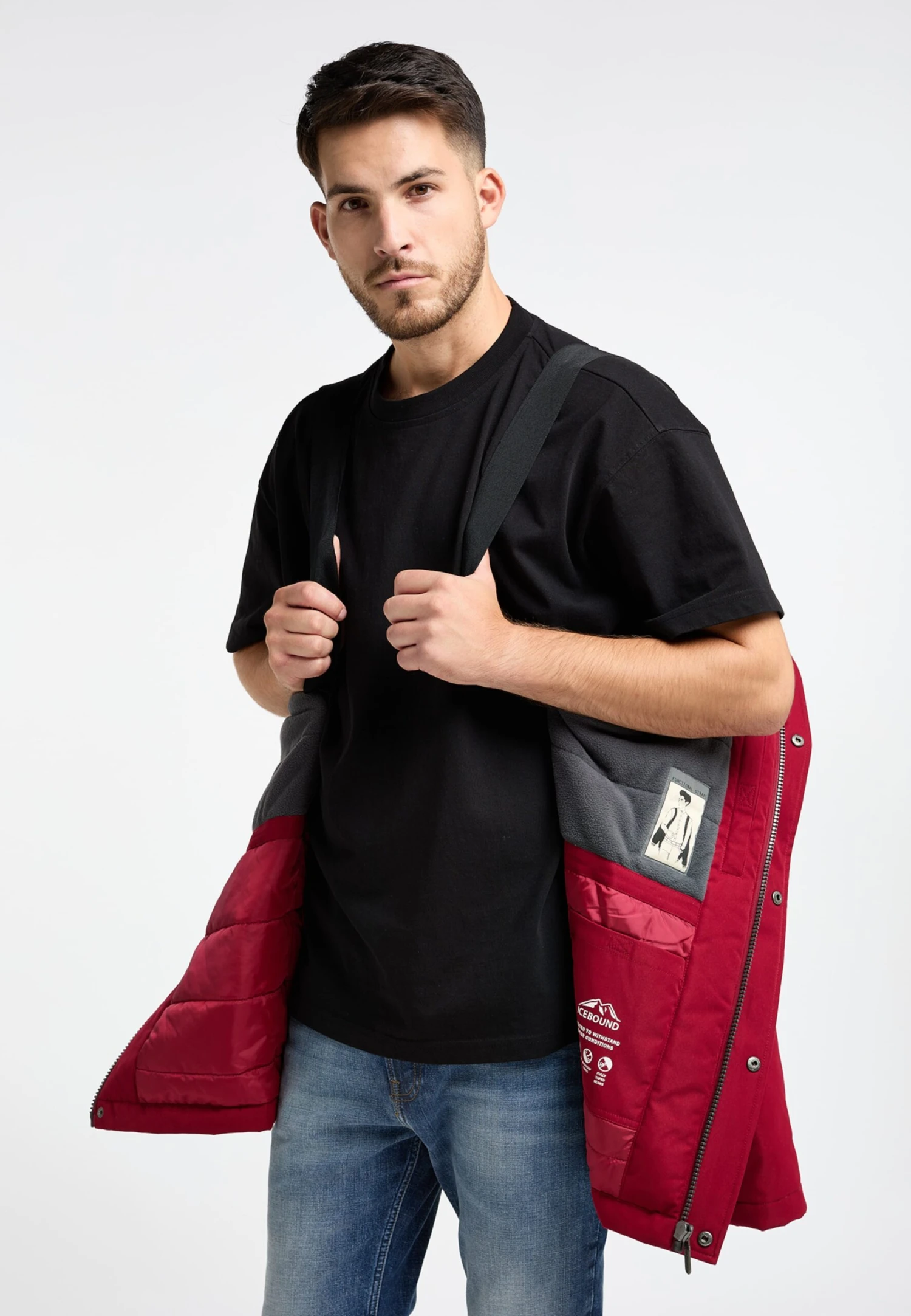 ICEBOUND Outdoor Jassen Functionele Jas Iglu Heren Donkerrood 3 ICEBOUND Outdoor Jassen Functionele Jas Iglu Heren Donkerrood - Afbeelding 3