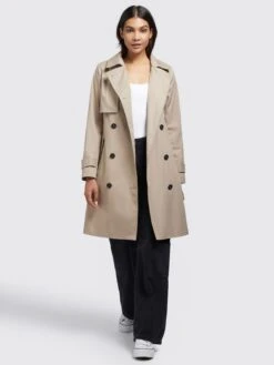 Khujo Trenchcoats Tussenmantel Sarina Dames Lichtbeige -Kledinglijn Winkel 8e1b2758524b98abc8d007426b47e96e