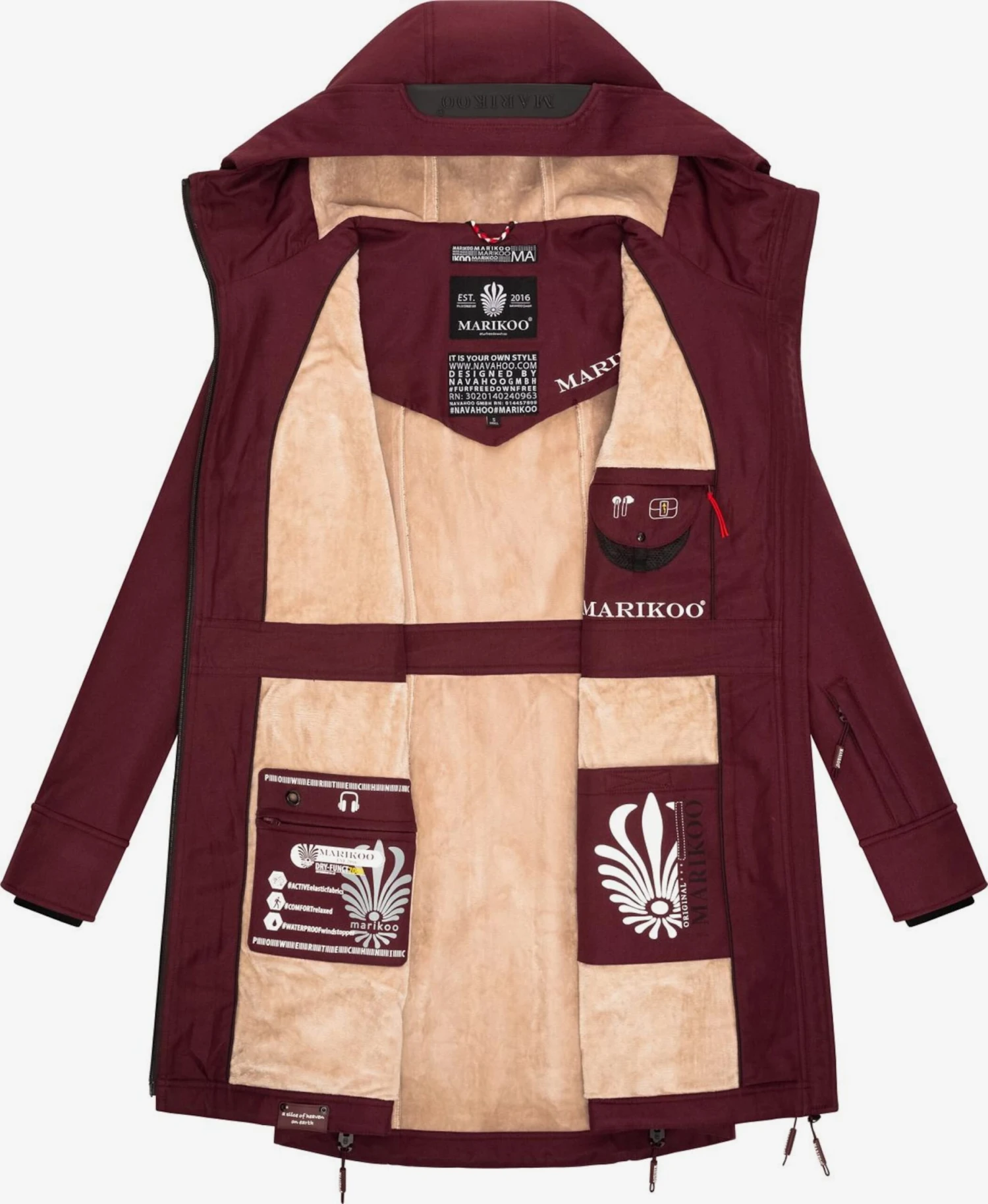 Marikoo Parkas Tussenparka Dames Bordeaux 5 Marikoo Parkas Tussenparka Dames Bordeaux - Afbeelding 5