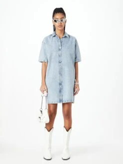 Mustang Blousejurken Blousejurk Perry Dames Blauw -Kledinglijn Winkel 905ba9f3422c38a4dae49d5933de1f5b