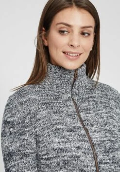 OXMO Vesten Gebreid Vest Dames Blauw / Grijs -Kledinglijn Winkel 99dbeaaba7aba2e698f03c5aaf0f764f