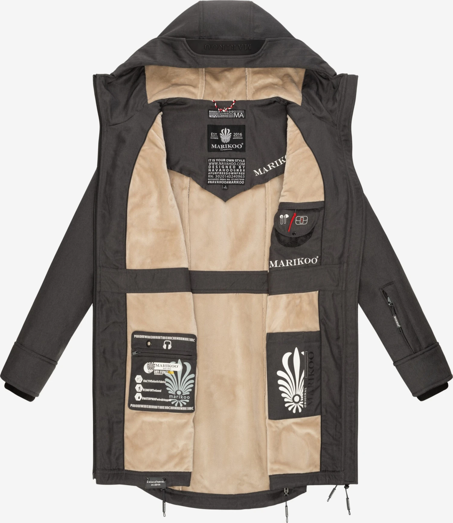 Marikoo Parkas Tussenparka Dames Aardetinten 5 Marikoo Parkas Tussenparka Dames Aardetinten - Afbeelding 5