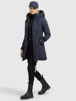 Khujo Winterjassen Winterjas Jerry Dames Navy -Kledinglijn Winkel a47e611c7deda1ba1b69be1c0475b10f