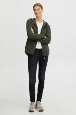 OXMO Outdoor Jassen Fleece Jas FINJA Dames Donkergroen -Kledinglijn Winkel ab755d375d66e3f770d26f1665f613a4