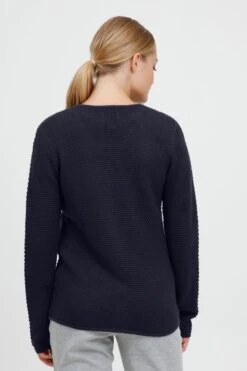 OXMO Vesten Gebreid Vest Helga Dames Marine -Kledinglijn Winkel ad44123ab9ea9abc8a00ded3d0d3534b