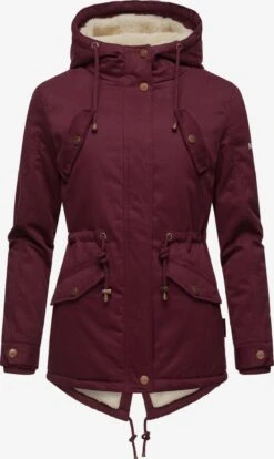 Marikoo Winterjassen Winterjas Manolya Dames Wijnrood -Kledinglijn Winkel b407be26b95d024629b8f59578be1e28