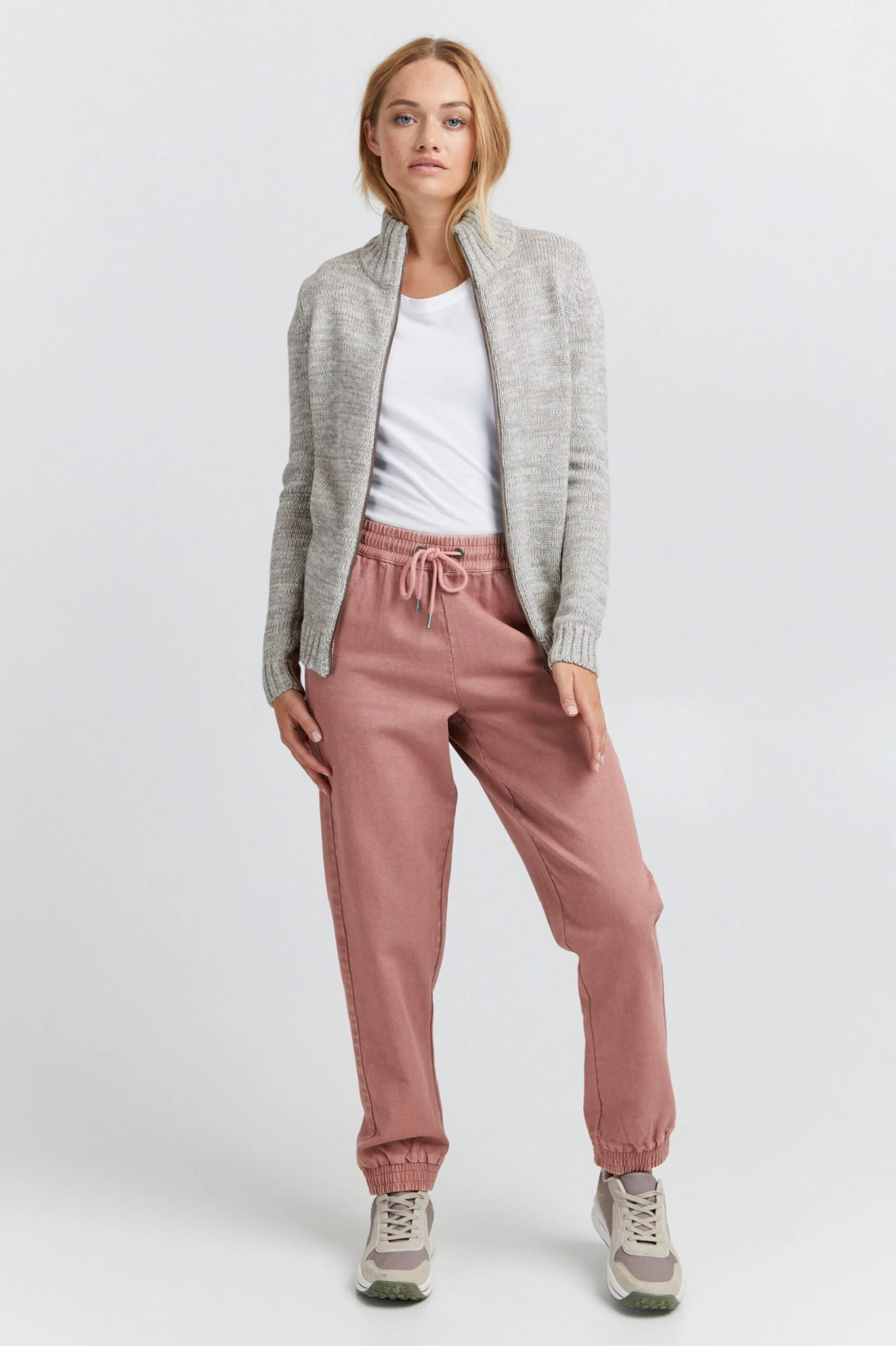 OXMO Vesten Gebreid Vest Phenix Dames Lichtgrijs 3 OXMO Vesten Gebreid Vest Phenix Dames Lichtgrijs - Afbeelding 3