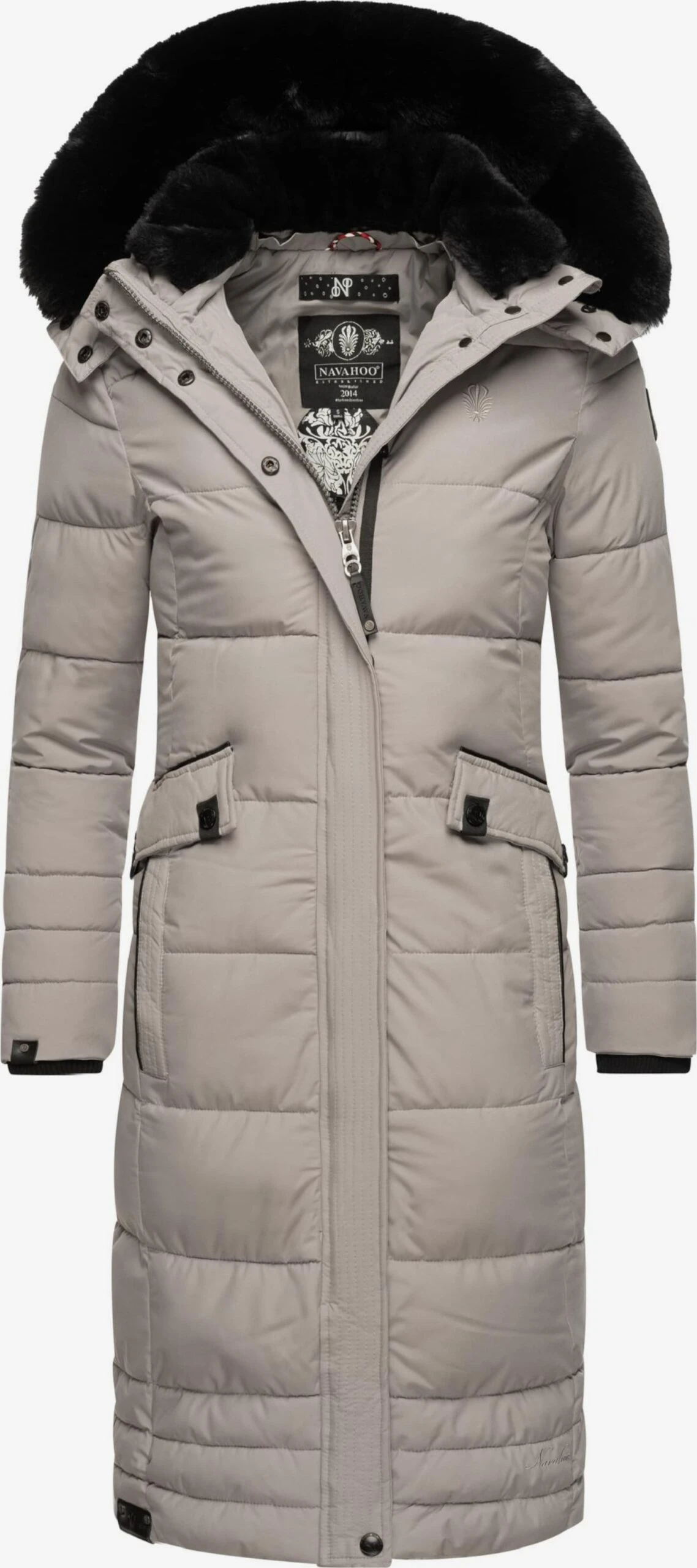Navahoo Wintermantels Wintermantel Fahmiyaa Dames Stone Grey 1 Navahoo Wintermantels Wintermantel Fahmiyaa Dames Stone Grey