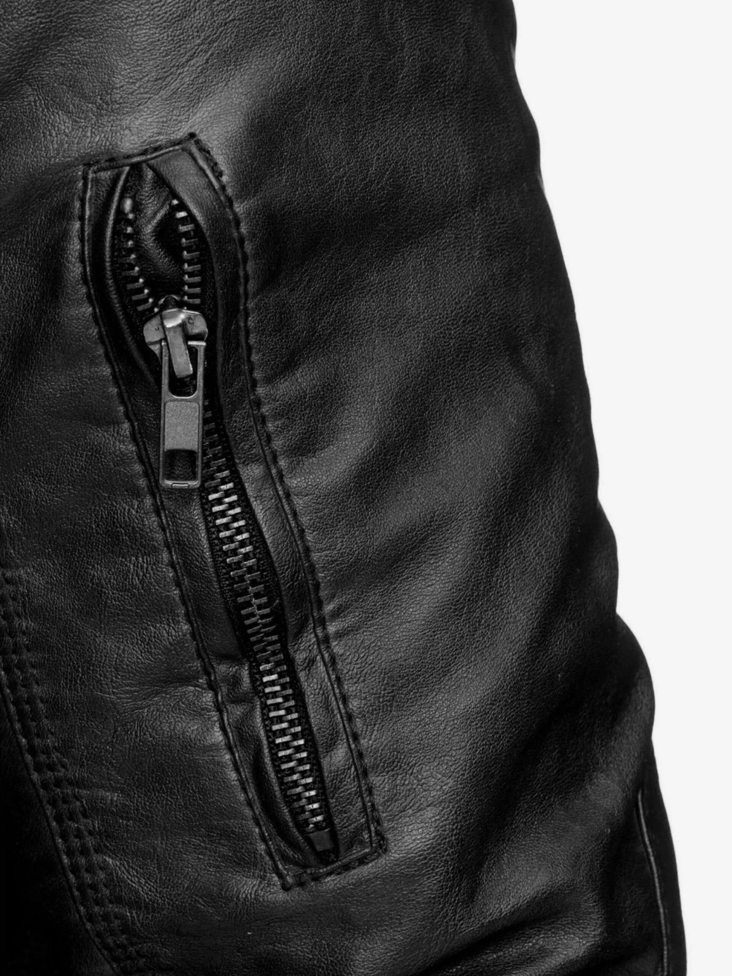 Indicode Jeans Leren Jassen Tussenjas Aaron Heren Zwart 5 Indicode Jeans Leren Jassen Tussenjas Aaron Heren Zwart - Afbeelding 5