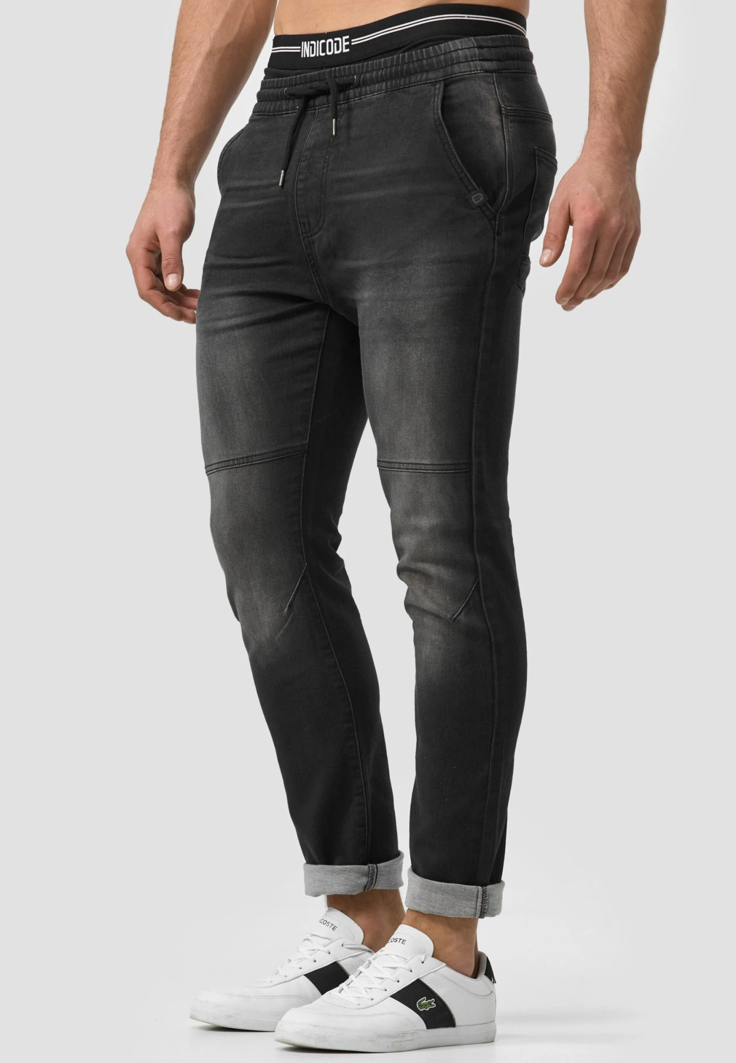 Indicode Jeans Pantalons Slimfit Broek Fabrizio Heren Zwart 5 Indicode Jeans Pantalons Slimfit Broek Fabrizio Heren Zwart - Afbeelding 5