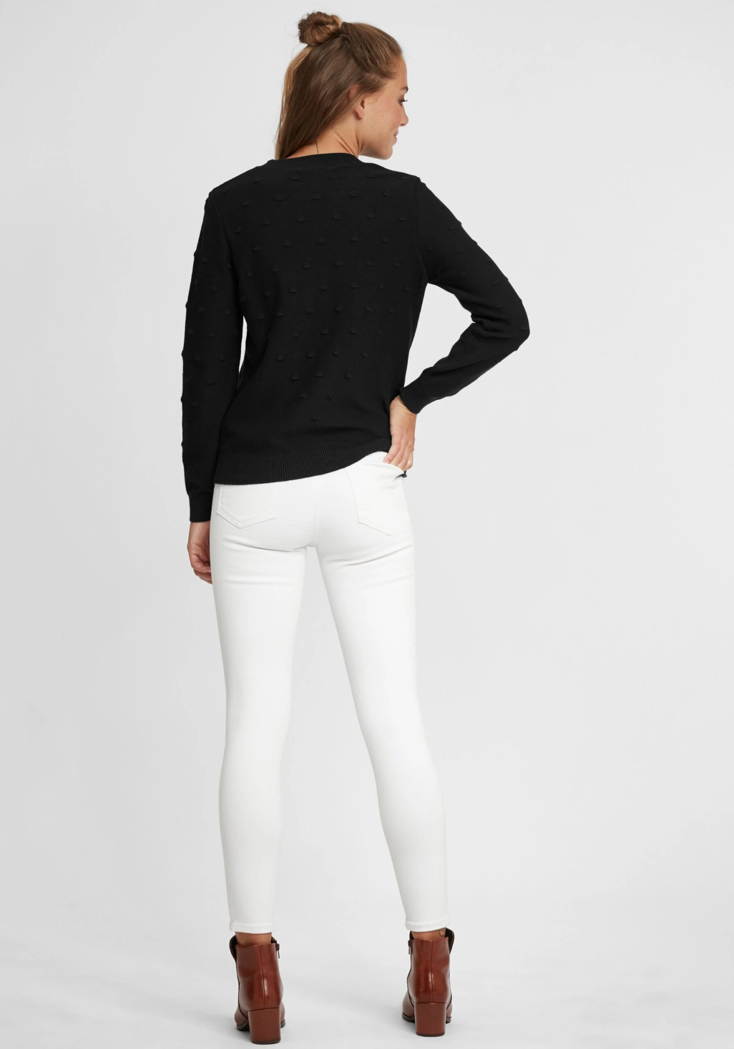 OXMO Fijngebreide Truien Trui Dotta Dames Zwart 4 OXMO Fijngebreide Truien Trui Dotta Dames Zwart - Afbeelding 4