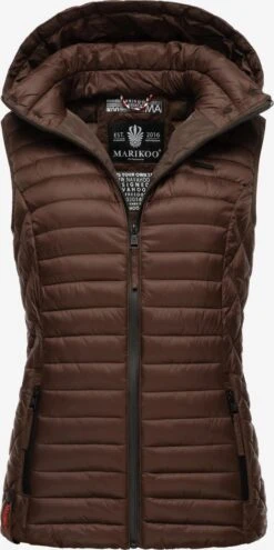 Marikoo Bodywarmers Bodywarmer Hasenpfote Dames Chocoladebruin -Kledinglijn Winkel d4c6c5a82e445eef53fcd5a26a451154