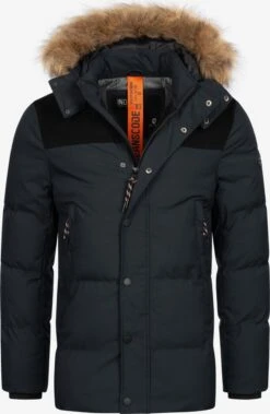 Indicode Jeans Parkas Winterparka Hexyl Heren Zwart