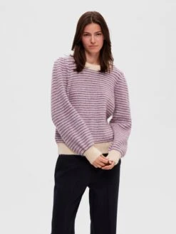 Selected Femme Fijngebreide Truien Trui MOLA MIA Dames Beige -Kledinglijn Winkel e2a434afc8792f9ae928f02b1ab4ece6