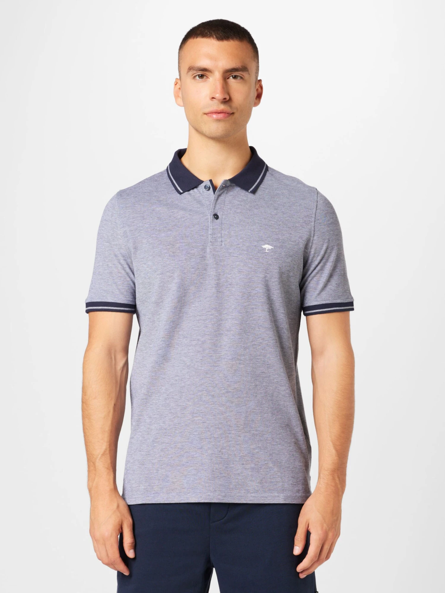FYNCH-HATTON Polos Shirt Heren Marine / Blauw Gemêleerd 2 FYNCH-HATTON Polos Shirt Heren Marine / Blauw Gemêleerd - Afbeelding 2