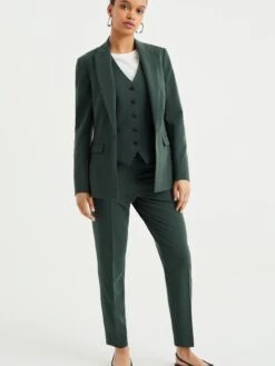 WE FASHION Klassieke Blazers Gilet Dames Donkergroen -Kledinglijn Winkel f78ff5e20b16f895c632e84f9d5ce977