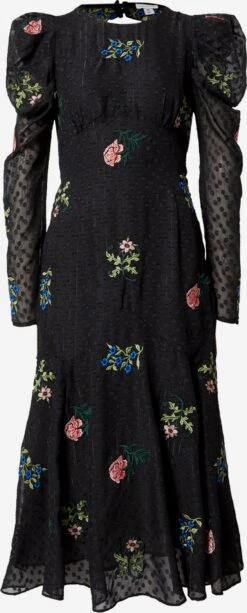 WAREHOUSE Cocktailjurken Cocktailjurk William Morris Dames Zwart